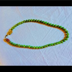 Bohemian style Jade necklace. Solidly strung.